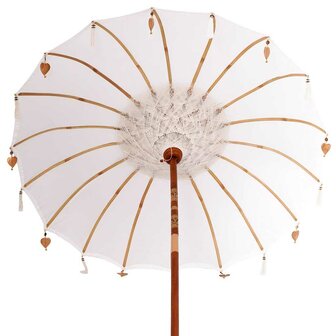 Balinese Parasol Cr&egrave;me 180-190 cm Katoen, massief hout