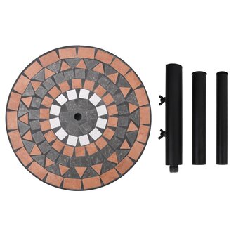 Parasolvoet rond 12 kg terracotta wit