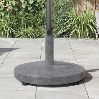 Buiten Parasolvoet Donkergrijze houtlook 48 x 48 x 32 cm