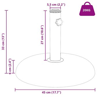 Parasolvoet Lichtgrijs Grijs 45 x 45 x 40 cm Beton en Metaal