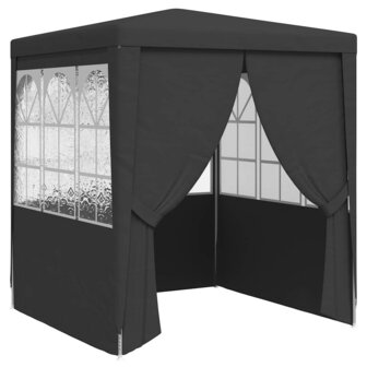 Partytent met zijwanden professioneel 90 g/m&sup2; 2x2 m antraciet
