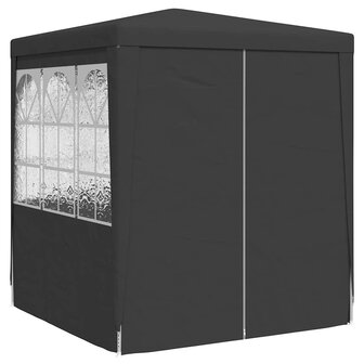 Partytent met zijwanden professioneel 90 g/m&sup2; 2x2 m antraciet