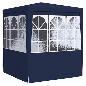 Partytent met zijwanden professioneel 90 g/m&sup2; 2x2 m blauw