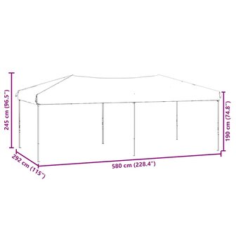 Partytent inklapbaar met zijwanden 3x6 m rood