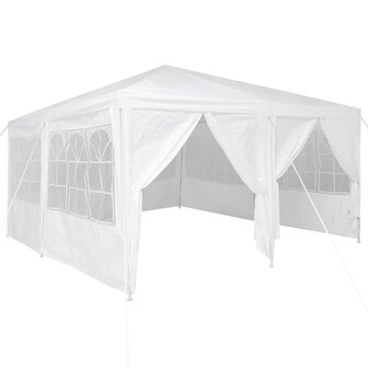 Partytent Wit 400 x 400 x 266 cm Polyester en staal