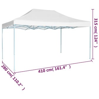 Partytent inklapbaar 280x410x315 cm staal wit