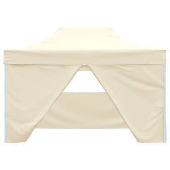 Partytent met 4 zijwanden inklapbaar 3x4 m staal cr&egrave;me