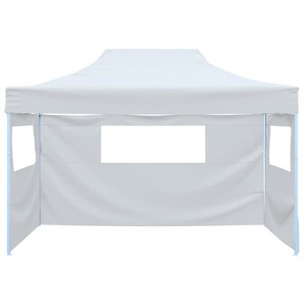 Partytent met 3 zijwanden inklapbaar 291x413x315 cm wit