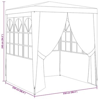 Partytent met zijwanden professioneel 90 g/m&sup2; 2,5x2,5 m groen