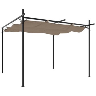 Pergola met uitschuifbaar dak 295x292x230 taupe
