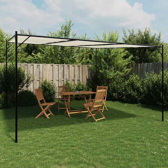 Prieel 4x4 m 180 g/m&sup2; stof en staal wit
