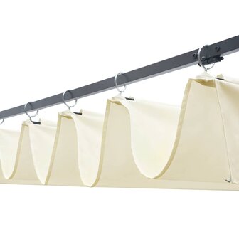 Prieel met dak 300x300x220 cm poly rattan bruin en cr&egrave;me