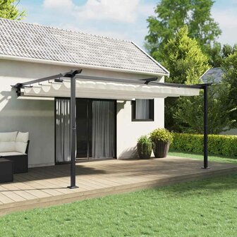 Wandgemonteerde Pergola Cr&egrave;me Staal