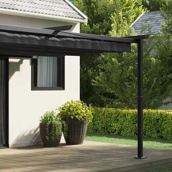 Wandgemonteerde Pergola Antraciet Staal
