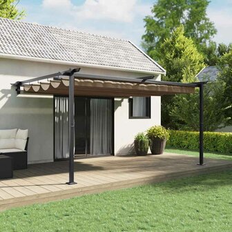 Wandgemonteerde Pergola Taupe Staal
