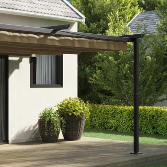 Wandgemonteerde Pergola Taupe Staal