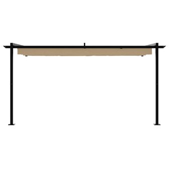 Wandgemonteerde Pergola Taupe Staal