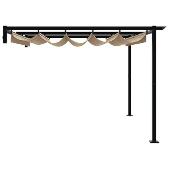 Wandgemonteerde Pergola Taupe Staal