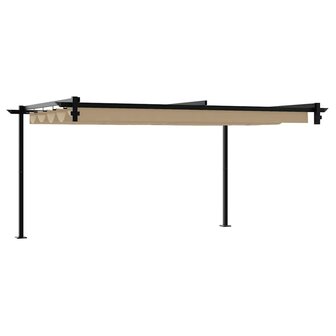 Wandgemonteerde Pergola Taupe Staal