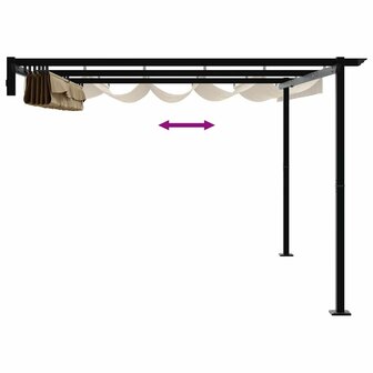 Wandgemonteerde Pergola Taupe Staal