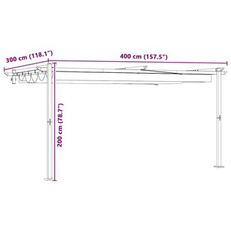 Wandgemonteerde Pergola Taupe Staal