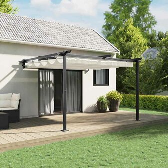 Wandgemonteerde Pergola Cr&egrave;me Staal