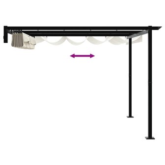 Wandgemonteerde Pergola Cr&egrave;me Staal