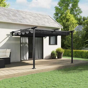 Wandgemonteerde Pergola Antraciet Staal