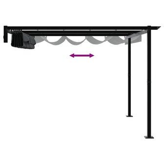 Wandgemonteerde Pergola Antraciet Staal