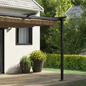 Wandgemonteerde Pergola Taupe Staal