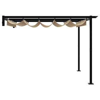 Wandgemonteerde Pergola Taupe Staal