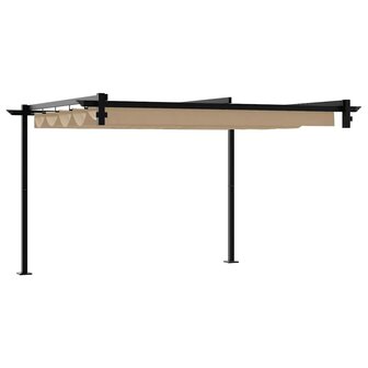 Wandgemonteerde Pergola Taupe Staal
