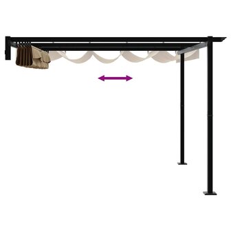 Wandgemonteerde Pergola Taupe Staal