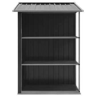 Tuinschuur met rek 205x130x183 cm ijzer antraciet