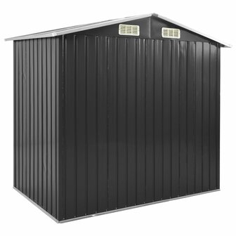 Tuinschuur met rek 205x130x183 cm ijzer antraciet