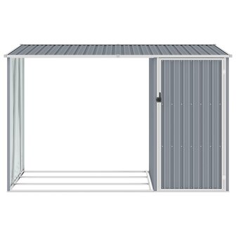 Brandhoutschuur 245x98x159 cm gegalvaniseerd staal grijs
