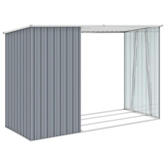 Brandhoutschuur 245x98x159 cm gegalvaniseerd staal grijs