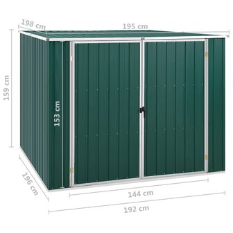 Tuinschuur 195x198x159 cm gegalvaniseerd staal groen