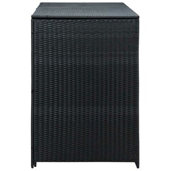 Containerberging dubbel 148x80x111 cm poly rattan zwart