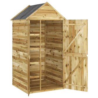 Tuinschuur met deur 107x107x220 cm ge&iuml;mpregneerd grenenhout
