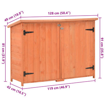 Tuinberging 128x42x91 cm hout