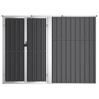 Tuinschuur 225x89x161 cm gegalvaniseerd staal antracietkleurig