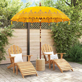 Balinese Parasol Geel (210-220) x 260 cm Katoen en massief hout