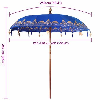 Balinese Parasol Blauw (210-220) x 260 cm