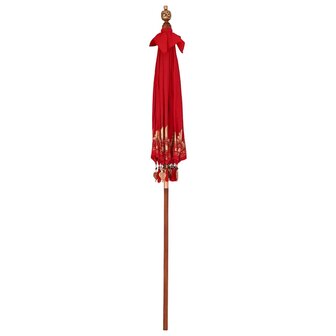 Balinese Parasol Rood (180-190) x 260 cm Katoen en massief hout