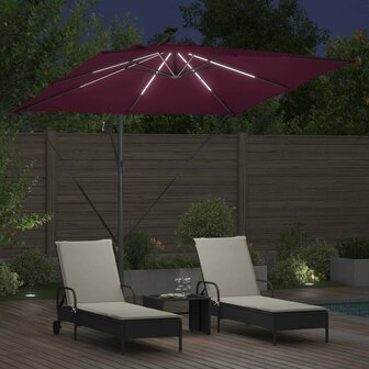 Cantilever Banana Parasol Bordeauxrood 249 x 249 x 250 cm