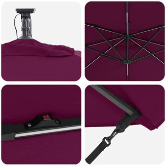 Cantilever Banana Parasol Bordeauxrood 249 x 249 x 250 cm