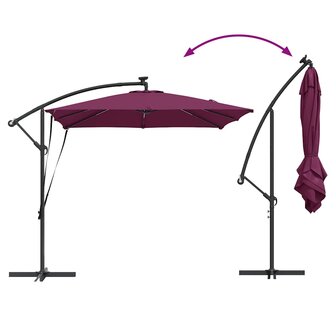 Cantilever Banana Parasol Bordeauxrood 249 x 249 x 250 cm