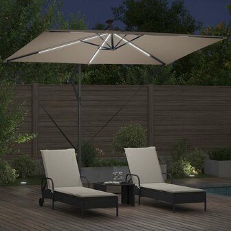 Cantilever Banana Parasol Taupe 294 x 200 x 254 cm