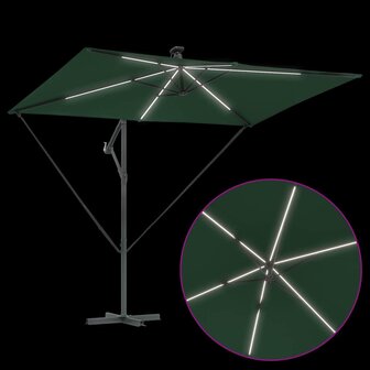 Cantilever Banana Parasol Groen 294 x 200 x 254 cm